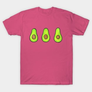 Avocado Energies - fun vegan design - on hot pink T-Shirt